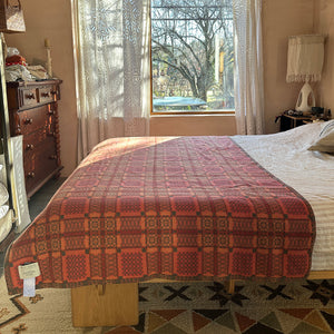 Welsh Knot Garden Throw - 100% Lambswool - Copper (120x200cm)