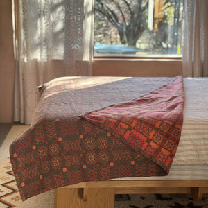 Welsh Knot Garden Throw - 100% Lambswool - Copper (120x200cm)