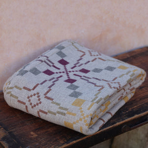 Welsh Vintage Star Throw - 100% Lambswool - Clay (200x120cm)