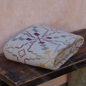 Welsh Vintage Star Throw - 100% Lambswool - Clay (200x120cm)