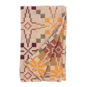 Welsh Vintage Star Throw - 100% Lambswool - Clay (200x120cm) *Coming soon