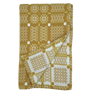 Welsh Knot Garden Throw - 100% Lambswool - Mel (200x120cm) *Returning soon