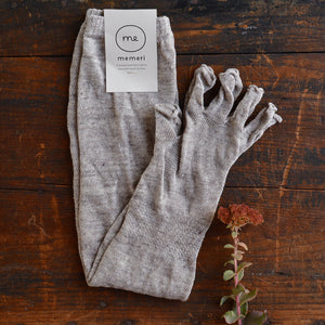 Long Fingerless Gloves - 100% Linen