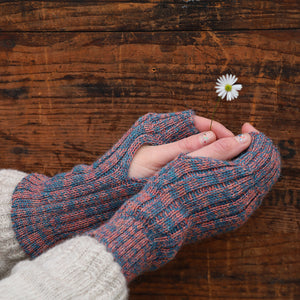 Fingerless Mits - 100% Baby Alpaca - Two Tone Melange (Youth-Adult)