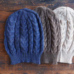 Helle Cable Knit Beanie - 100% Baby Alpaca (Adults)