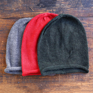Jersey Beanie - 100% Baby Alpaca - Solid Colours (Adults)