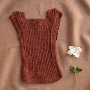 Rico Vest - 100% Baby Alpaca - Rust Melange (4-6y) *Last Ones!