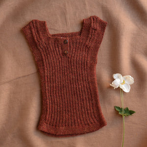 Rico Vest - 100% Baby Alpaca - Rust Melange (4-6y) *Last Ones!