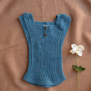 Rico Vest - 100% Baby Alpaca - Light Peacock Melange (0-6y) *Last Ones!