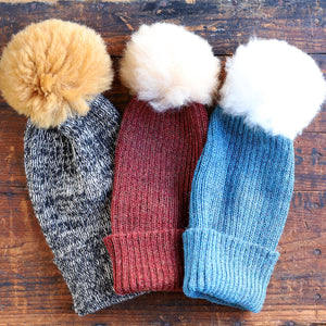 Pom-Pom Beanie - Baby Alpaca (Child-Adult)