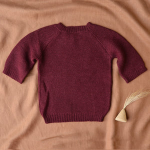 Lise Sweater in Baby Alpaca - Aubergine (1-7y)