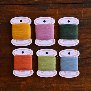 Plant Dyed Embroidery/Mending Thread Cards - 100% Cotton