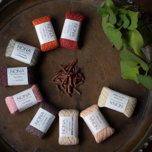 Plant Dyed Embroidery/Mending FINE Thread - 100% Cotton - Roots Collection (Set of 9)