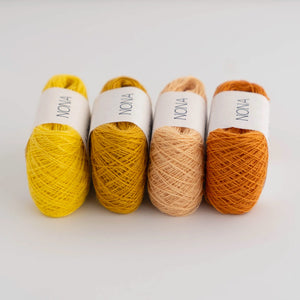 Plant Dyed Embroidery/Mending FINE Thread - 100% Cotton - Sunny Collection (Set of 4)