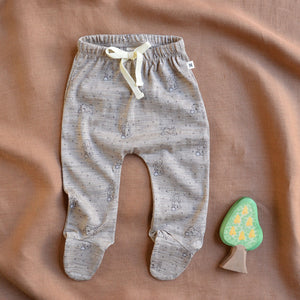 Baby Pants with Feet - 100% Organic Merino - Bramble Burrow (0-12m)