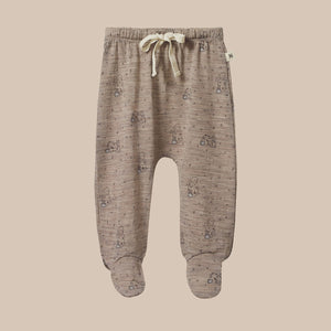 Baby Pants with Feet - 100% Organic Merino - Bramble Burrow (0-12m)
