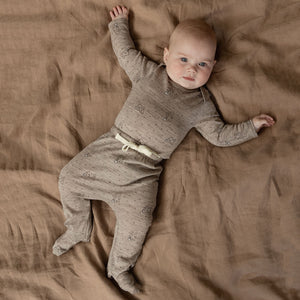 Baby Pants with Feet - 100% Organic Merino - Bramble Burrow (0-12m)