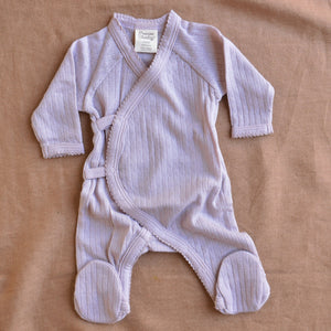 Pointelle Baby Kimono Sleep Suit - 100% Organic Merino (Newborn-6m)