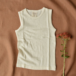 Child’s Sleeveless Vest - Organic Merino Pointelle (0-6y)