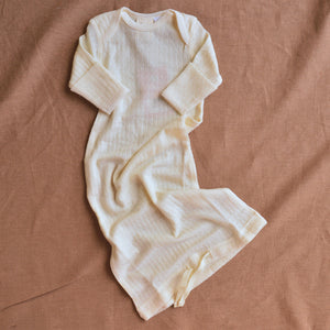 Pointelle Baby Sleep Gown - 100% Organic Merino - Natural (3-6m) *Last One!