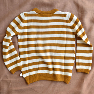 Knit Pullover - 100% Organic Merino - Toffee Stripe (6m-4y)
