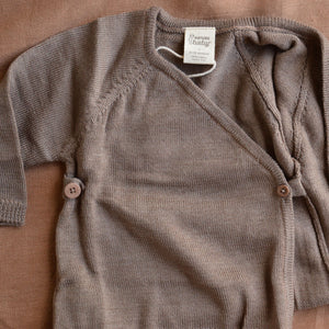 Baby Kimono Jacket - Organic Merino - Cub Marl (3-6m) *Last One!