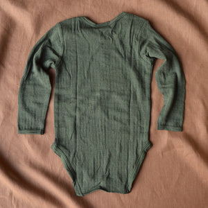 Baby Body Longsleeve - 100% Organic Merino Pointelle (0-2y)