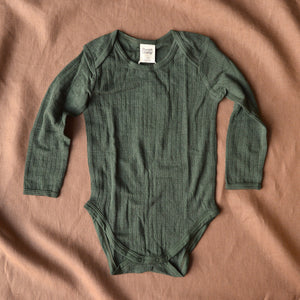 Baby Body Longsleeve - 100% Organic Merino Pointelle (0-2y)