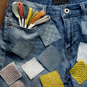 Sashiko Mending Kit - Plant Dyed