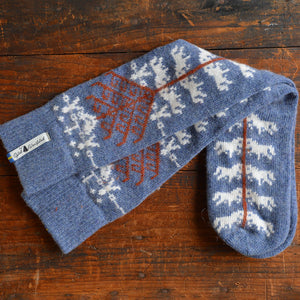Long Woollen Rag Socks - Recycled Lambswool - Yggdrasil (Adults 38-41)