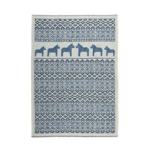 Jacquard Woven Blanket - 100% Wool - Darlana Blue (130x90cm)