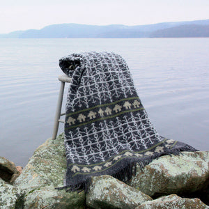 Jacquard Woven Throw - 100% Wool - Ekshärad (200x130cm)