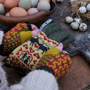 Jacquard Knit Hand Warmers - 100% Merino - Fästfolk (Adults)
