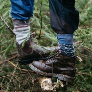 Long Woollen Rag Socks - Recycled Lambswool - Futhark (Adults 38-41)
