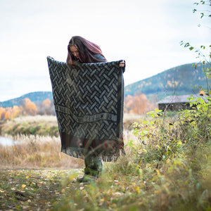 Jacquard Woven Throw - 100% Wool - Futhark (200x130cm)