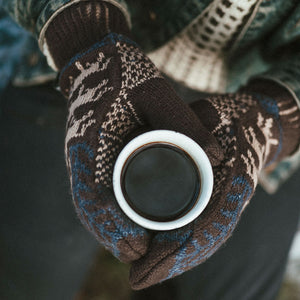 Double Wool Mittens - 100% Merino - Gotland Brown (Adults)