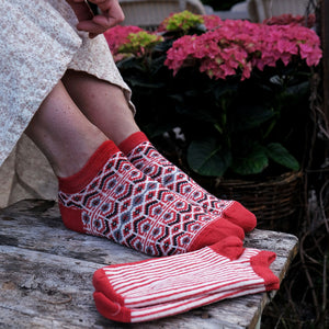 Jacquard Ankle Socks - Merino Wool - Yggdrasil (Adults 38-45)