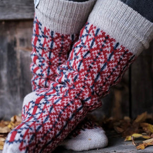 Long Woollen Rag Socks - Recycled Lambswool - Lycksele (Adults 38-41)