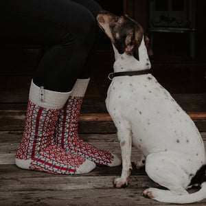 Long Woollen Rag Socks - Recycled Lambswool - Lycksele (Adults 38-41)