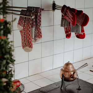 Long Woollen Rag Socks - Recycled Lambswool - Lycksele (Adults 38-41)