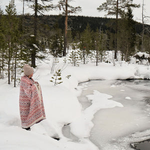 Jacquard Woven Throw - 100% Wool - Lycksele (200x130cm)