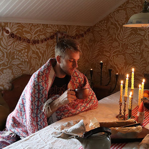 Jacquard Woven Throw - 100% Wool - Lycksele (200x130cm)