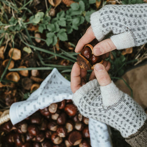 Jacquard Knit Hand Warmers - 100% Merino - Skaftö (Adults)