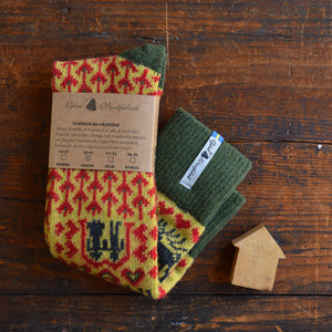 Long Woollen Rag Socks - Recycled Lambswool - Fästfolk (Adults 38-41)