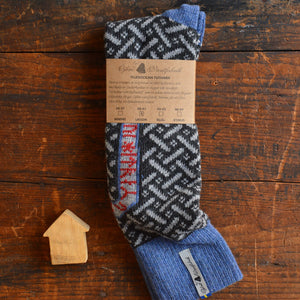Long Woollen Rag Socks - Recycled Lambswool - Futhark (Adults 38-41)