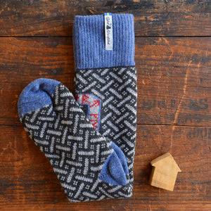Long Woollen Rag Socks - Recycled Lambswool - Futhark (Adults 38-41)