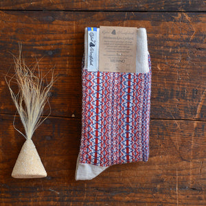Jacquard Knit Socks - Merino Wool - Lycksele (Adults 38-45)