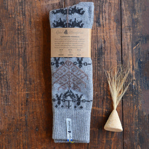 Long Woollen Rag Socks - Recycled Lambswool - Yggdrasil (Adults 38-41)