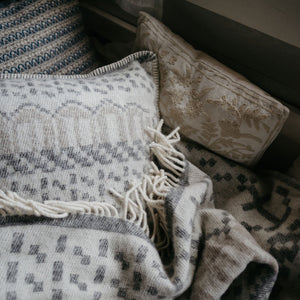 Jacquard Woven Cushion Cover - 100% Wool - Skaftö (50x50cm)