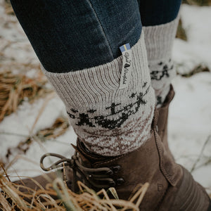 Long Woollen Rag Socks - Recycled Lambswool - Yggdrasil (Adults 38-41)